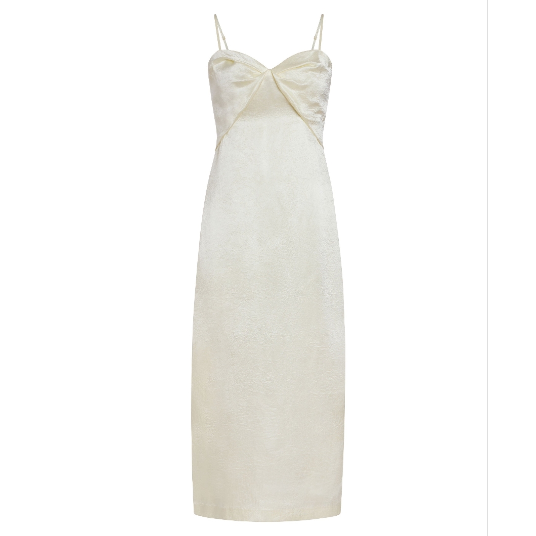 Nwt Amanda Uprichard Ivory White Satin Sweetheart Soho Midi Dress Sz Medium